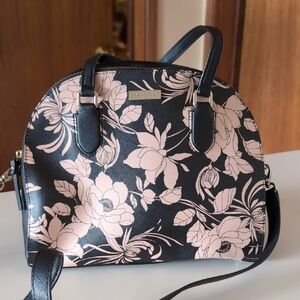 Kate Spade Black and Tan Floral Crossbody Bag
